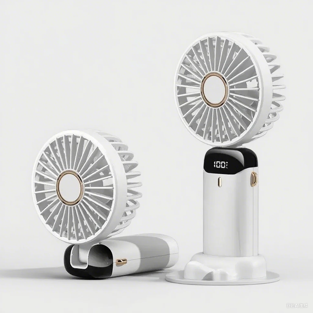C5  Handheld Neck Desk Fan 5 Speed Digital Display Ultra Quiet Makeup Fan for Women Desktop Clip Fan Office 3 in 1 Portable Fan