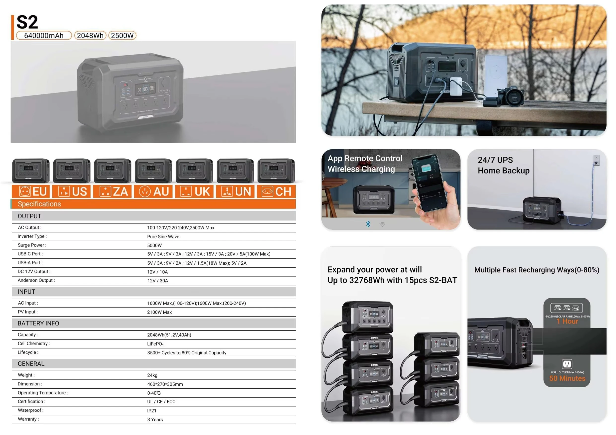 Solar Energy Generator Portable 3072W 5000W System with Lithium Battery, Great for Residential and Industrial Use