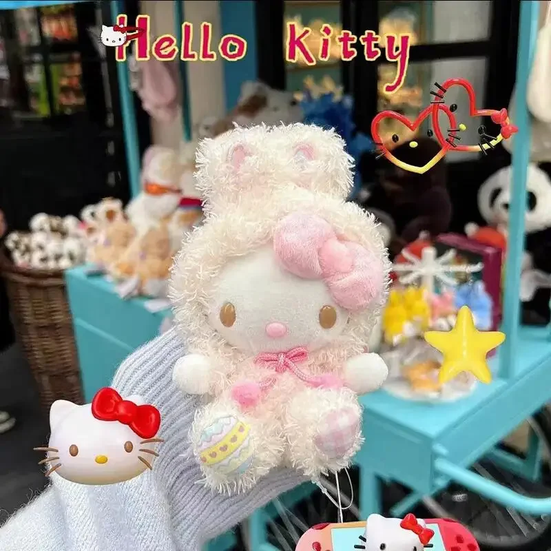 

Sanrio Hello Kitty Plush Doll Pendant Cute Anime Cartoon Plushie Bag Decoration Girl&Child Toys Key Ring Pendant Holiday Gifts