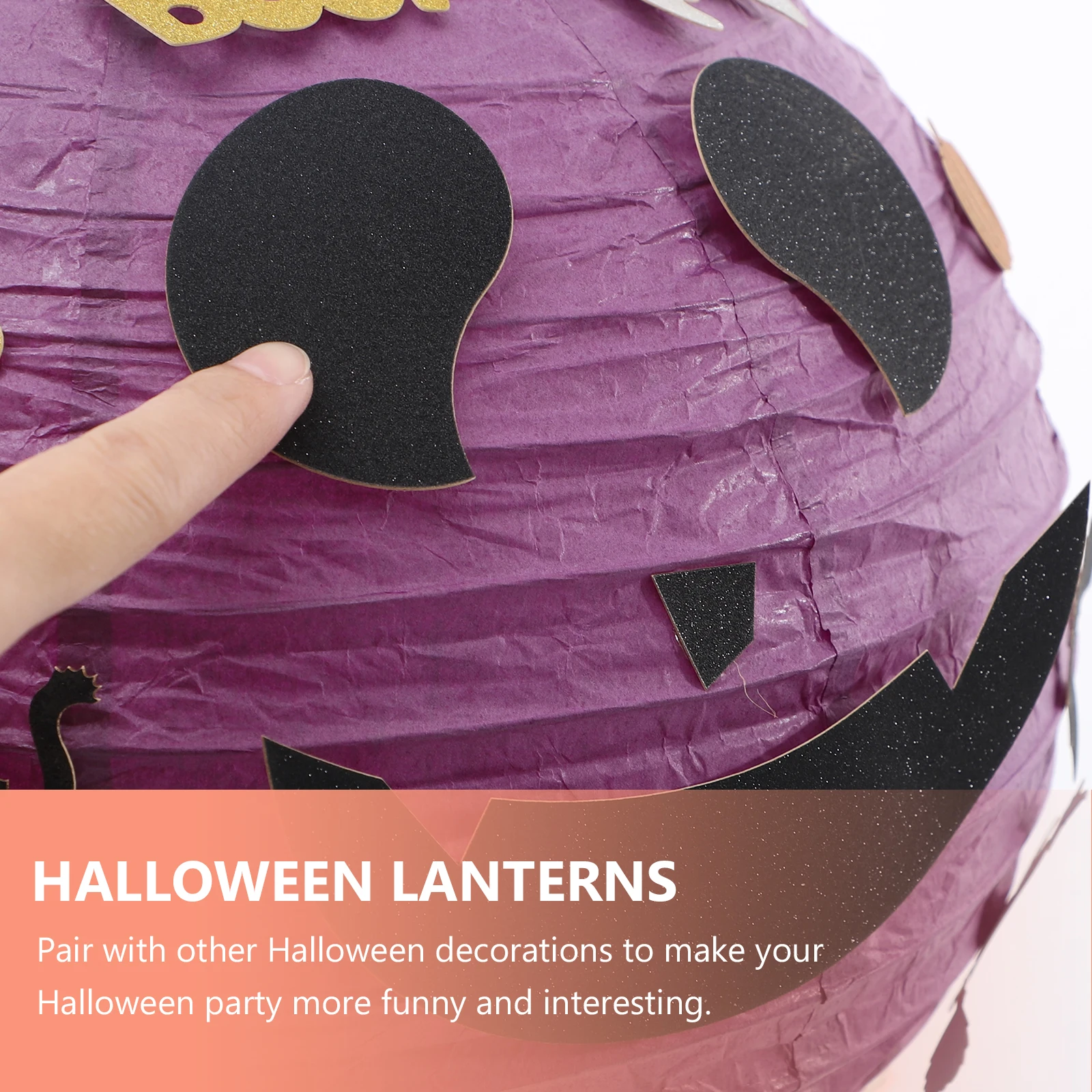 

2 Pcs Jellyfish Pumpkin Lantern Halloween Decorations Hanging Paper Lanterns Festival Party Folding