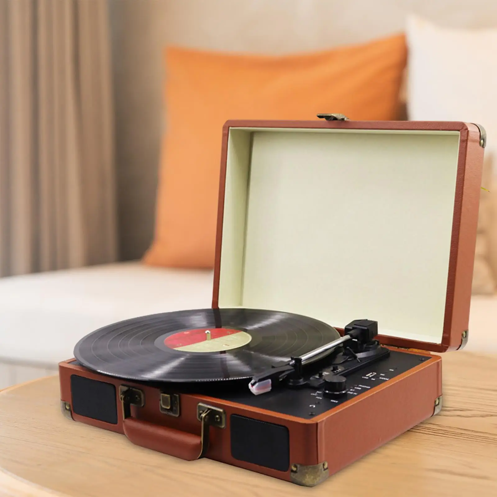 

Vinyl Record Player Gramophone Portable Turntable Player Music Player Built in Speakers for Club Bar Home Entertainment Decor