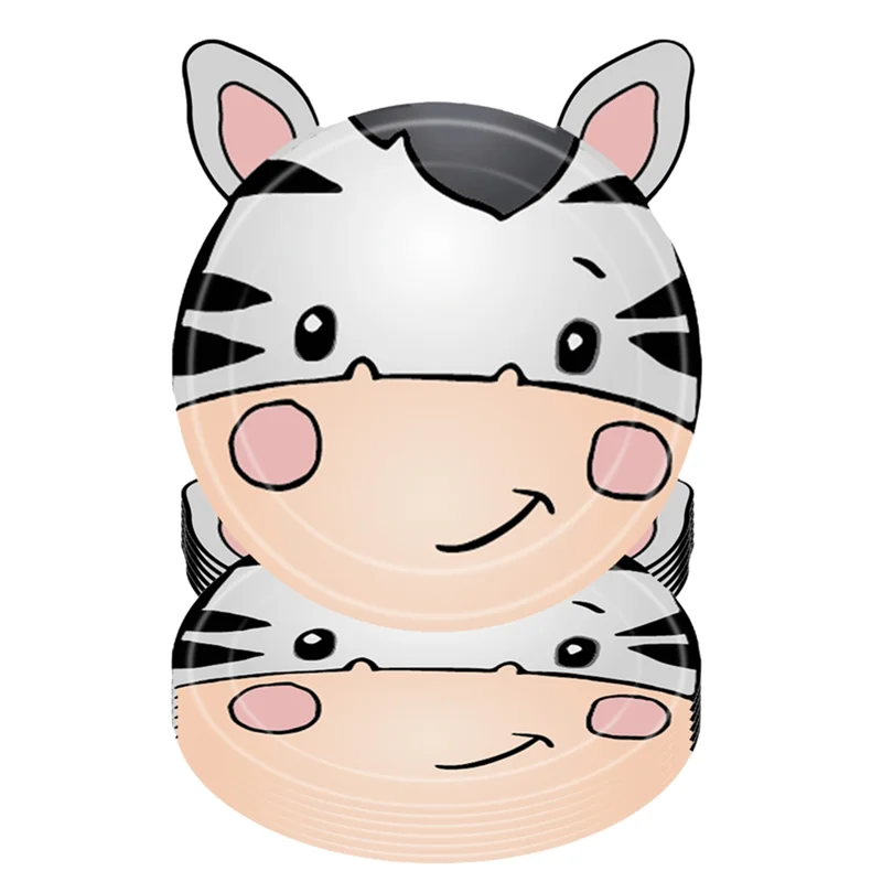 Jungle Animal Theme Paper Plate Animal Disposable Plates Cutlery Set For Wild Animal Theme Baby Baptism-AB52