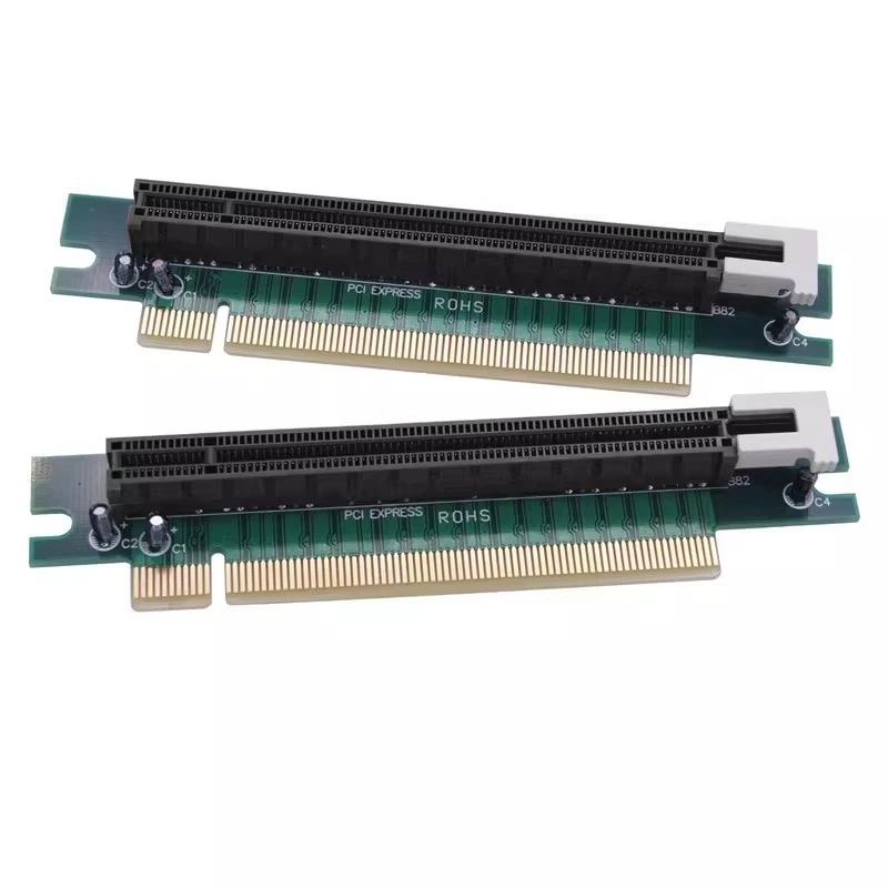 2pcs PCI-E 16X Graphics Card Riser Card 164P Socket 90 Degree Extension Adapter for Testing