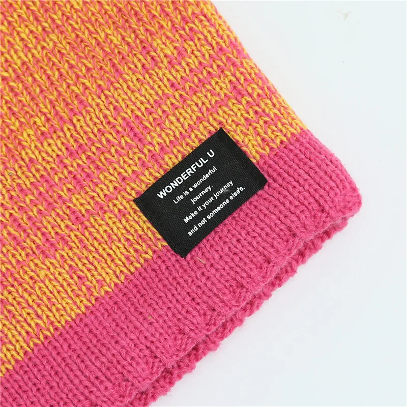 Autumn Winter Women Knit Warm Cold Thickening Fleecing Scarf Gradation Kids Fashion Neckerchief Ring Neck Cover Kpop Decoration