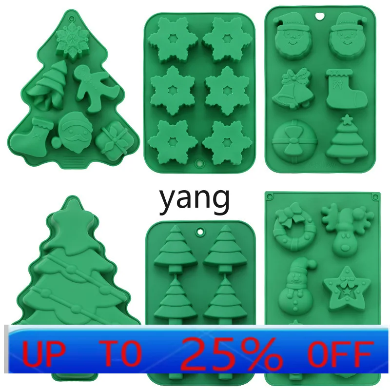 

LMM Christmas Tree Gingerbread Man Snowflake Christmas Mold Cookie Candy Mold