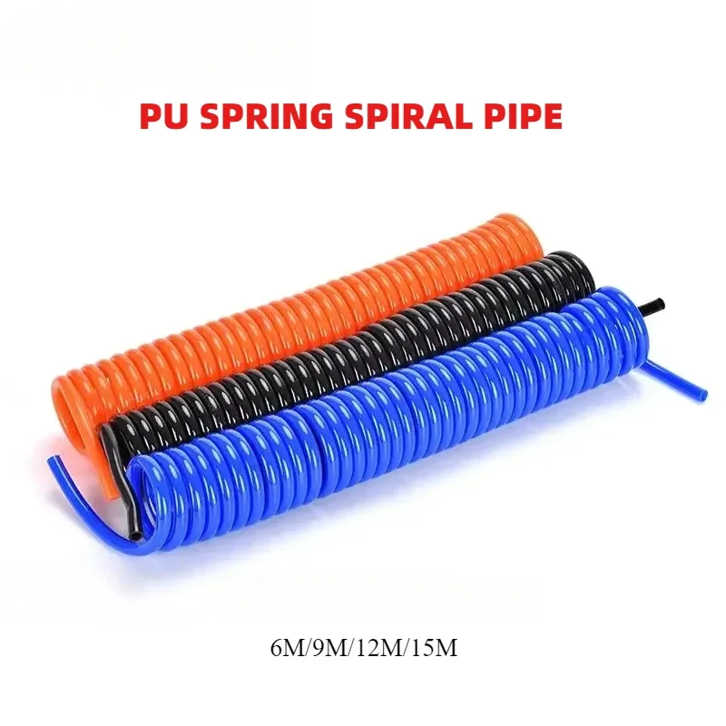 

PU Spring Spiral Pipe PU 6/8/10/12mm Polyurethane Air Compressor Hose Tube With Fitting Flexible Tool Connector