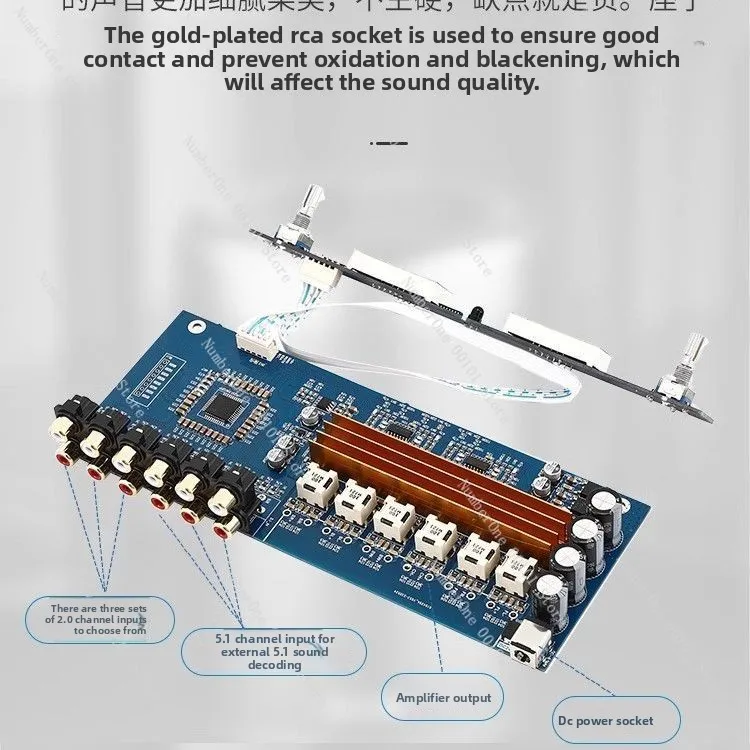 TPA3116 5.1 Channel HIFI High Power Digital Remote Volume Control Amplifier Board Bluetooth 5.1 APTX
