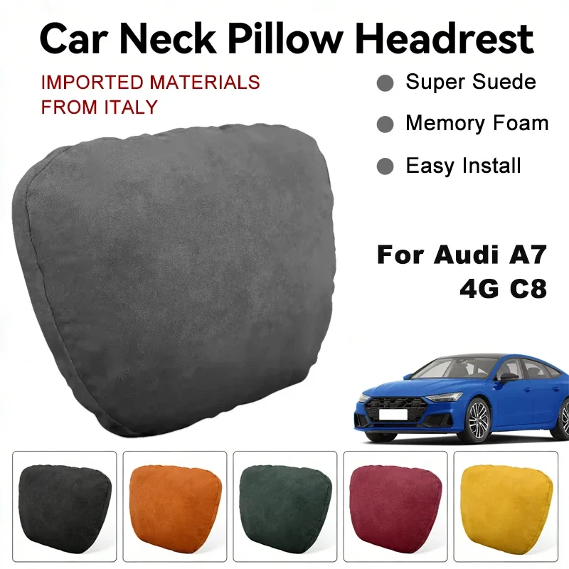 

Italy Suede Car Neck Rest Pillow For Audi A7 4G C8 Seat Head Neck Support Cushion Auto Interior Accessories