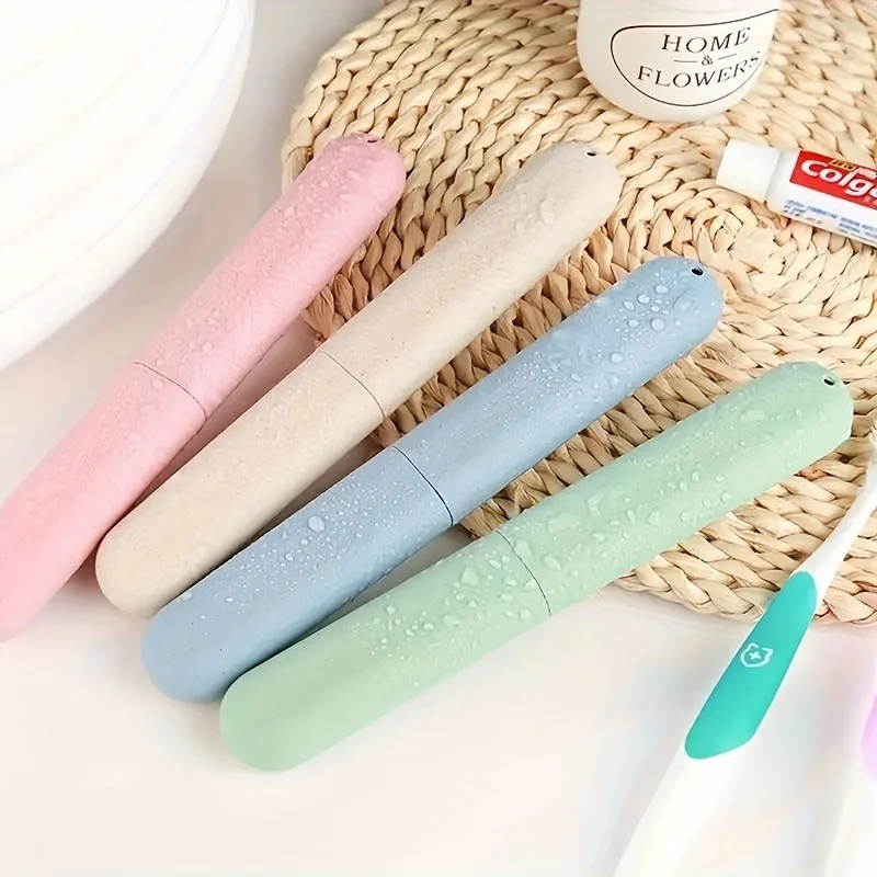 1pc Travel Toothbrush Box, Toothbrush Storage Box, Plastic Toothbrush Holder With Air Vent, Suitable For Travel Family Packaging