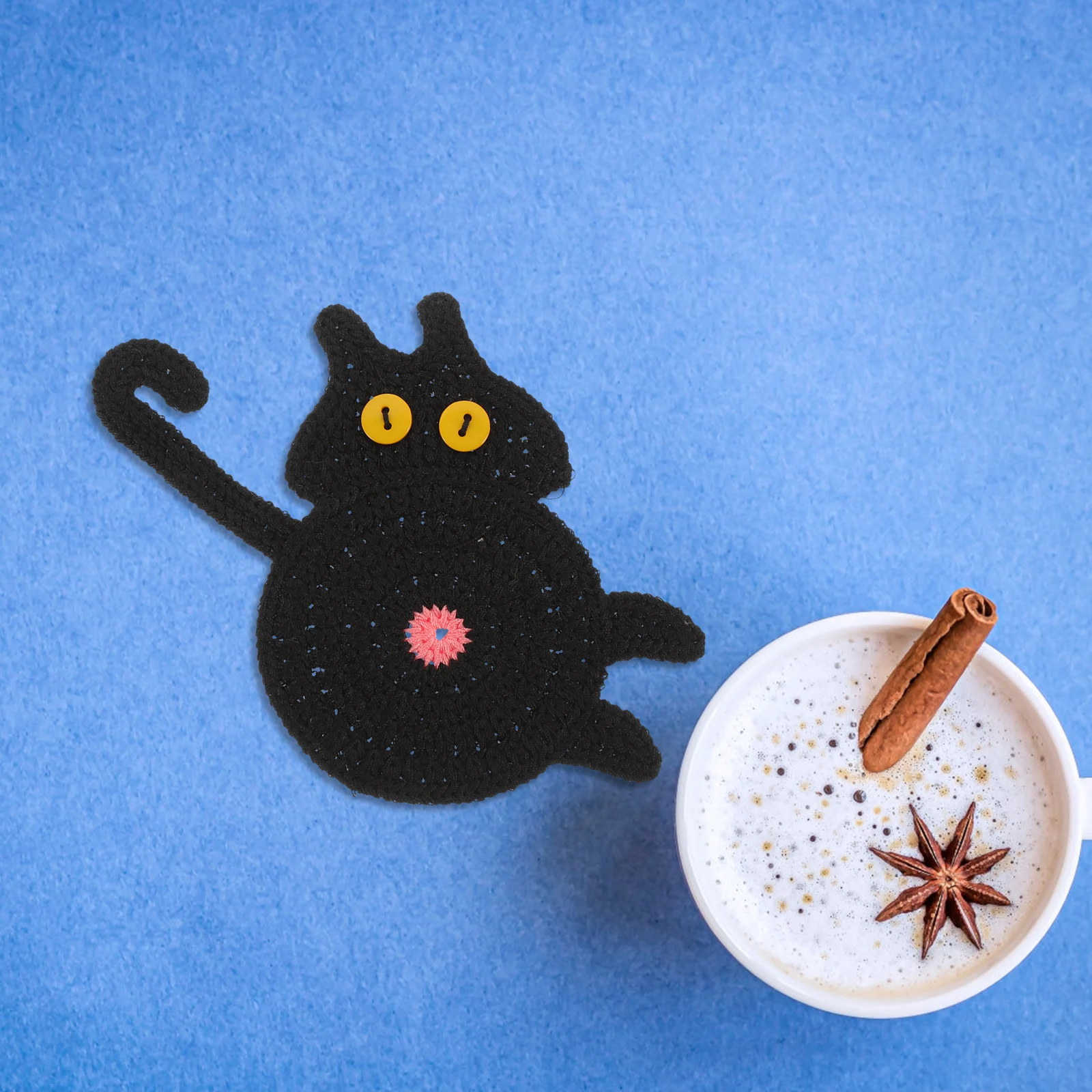 

Cat Coaster Cute Cat Shape Kawaii Coasters For Coffee Table Household Cup Pad Heat-Insulated Non-Skid Cup Mat Kitchen Table