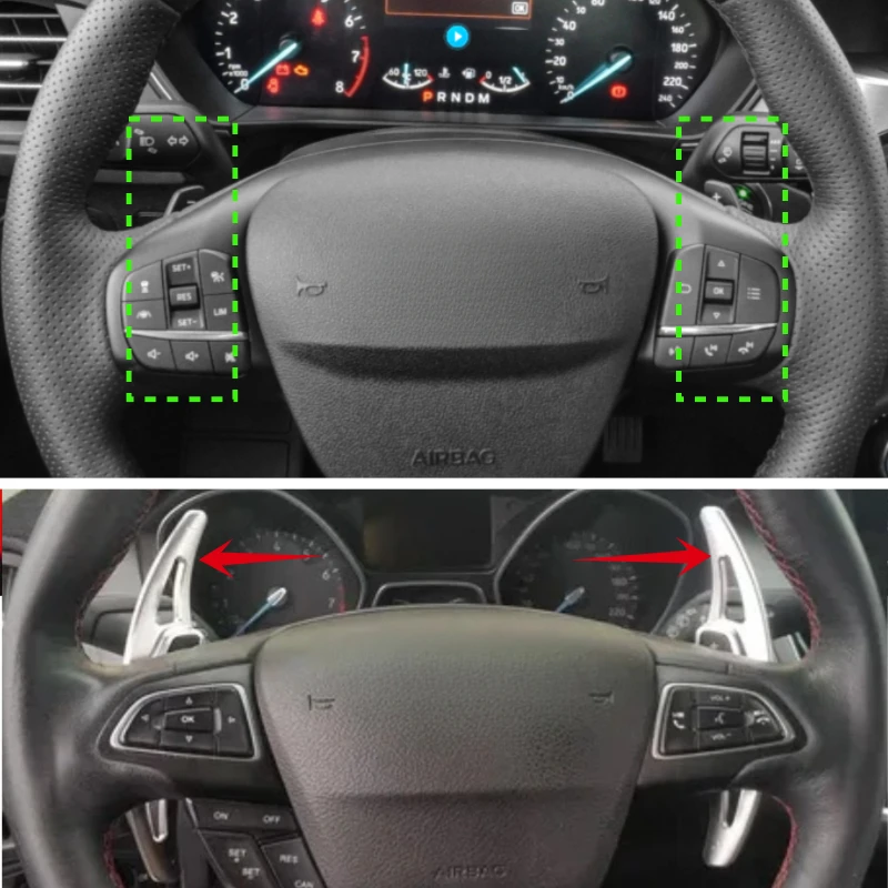 For Ford Kuga Focus Fiesta EcoSport Escape Bronco Sport Badlands Vignale Car Steering Wheel Paddles Extend Quick Shifter