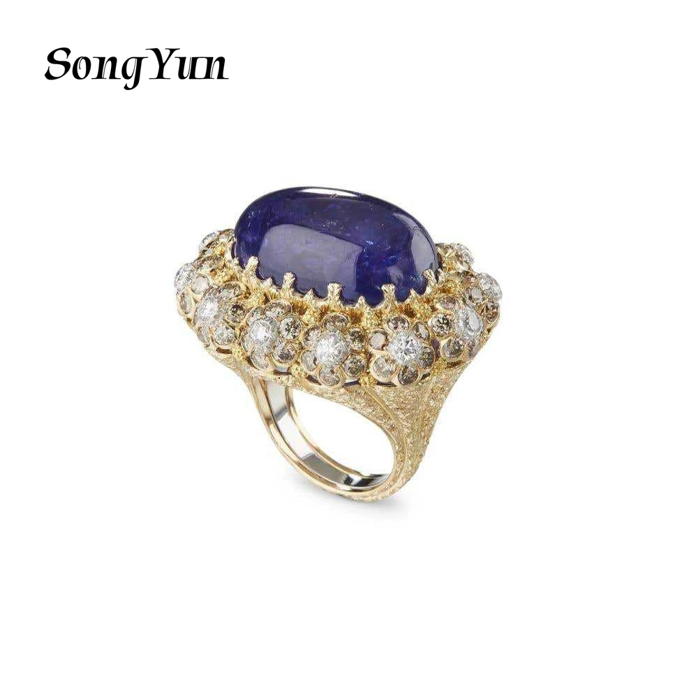 

SongYun Jewelry 925 Sterling Silver Ring 5A CZ Gemstones High Carbon Gemstones Designer 925 Sterling Silver Rings Accessories