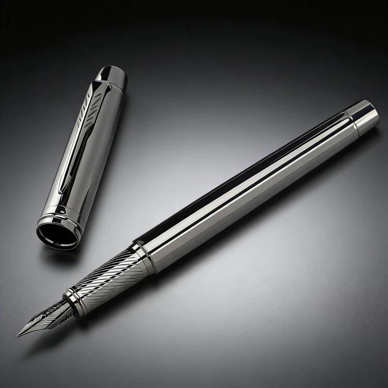 

Серебристо-серая роскошная металлическая ручка для бизнеса с наконечником из иридия 0,5 мм, гладкое письмо, для офиса, школы и в качестве подарка