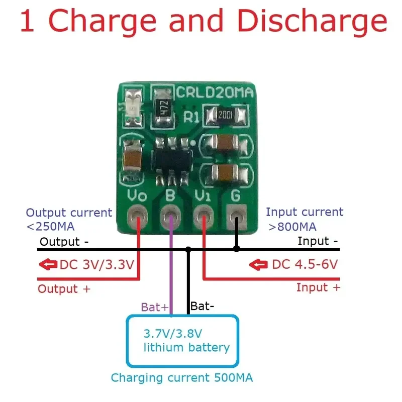 Mini 2 In 1 3.7V 3.8V Li-Ion Li-Polymer Battery Charger 4.2V To 3.3V 3V Ldo Buck Dc Dc Converter Module For arduino Board