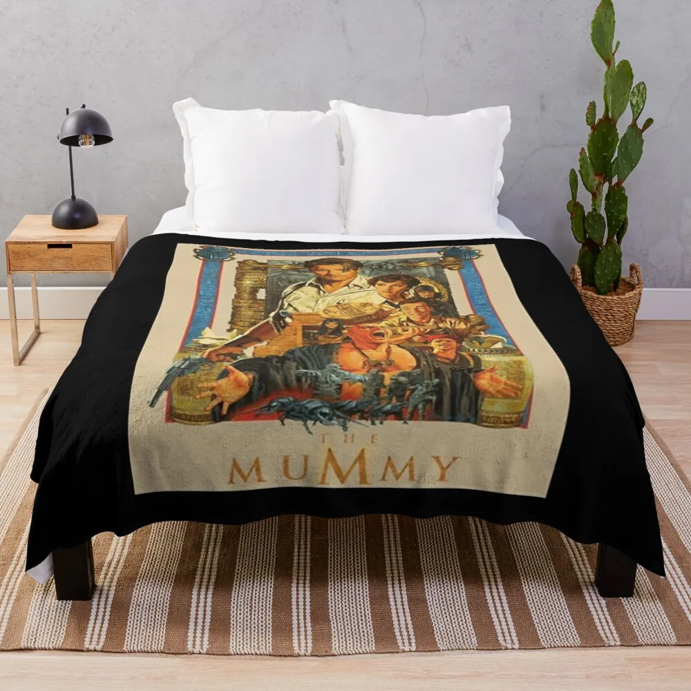 

Brendan, Fraser poster- the Mummy classic Throw Blanket decorative blankets beautiful blankets knitted moving blanket