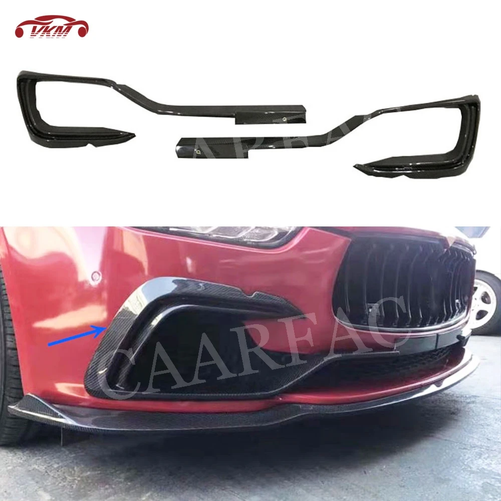 

Carbon Fiber Material Front Foglight Trim Fog Lamp FRP Prime Cover Frame External Decoration Case for Maserati Ghibli 2014-2017