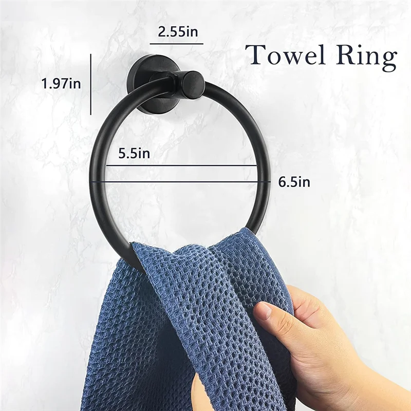 ABCL 14-Pieces Matte Black Bathroom Accessories Set, Stainless Steel Bathroom Hardware Set, Bath Towel Bar Set,