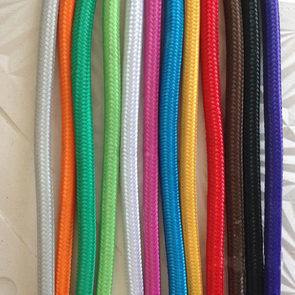 10m/lot 0.75mm 2 CORE Vintage Fabric Electrical Cable 11 Candy Color Retro Electric Wire For LED Pendant Light Black Lamp Cord