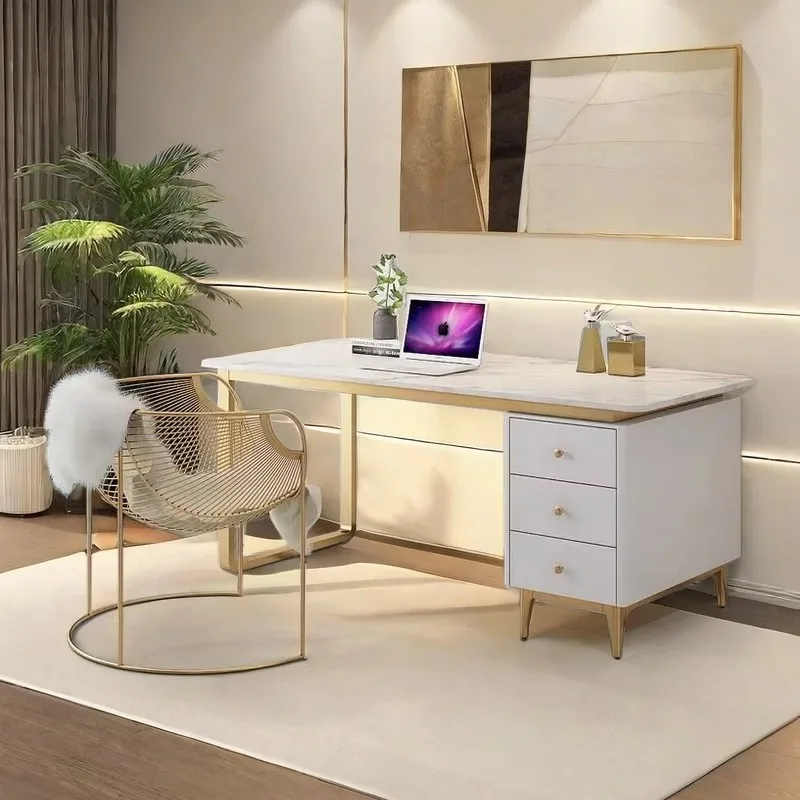 HT Premium sintered stone desk - ideal for salons, offices, consultation rooms, reception areas, and modern live streaming