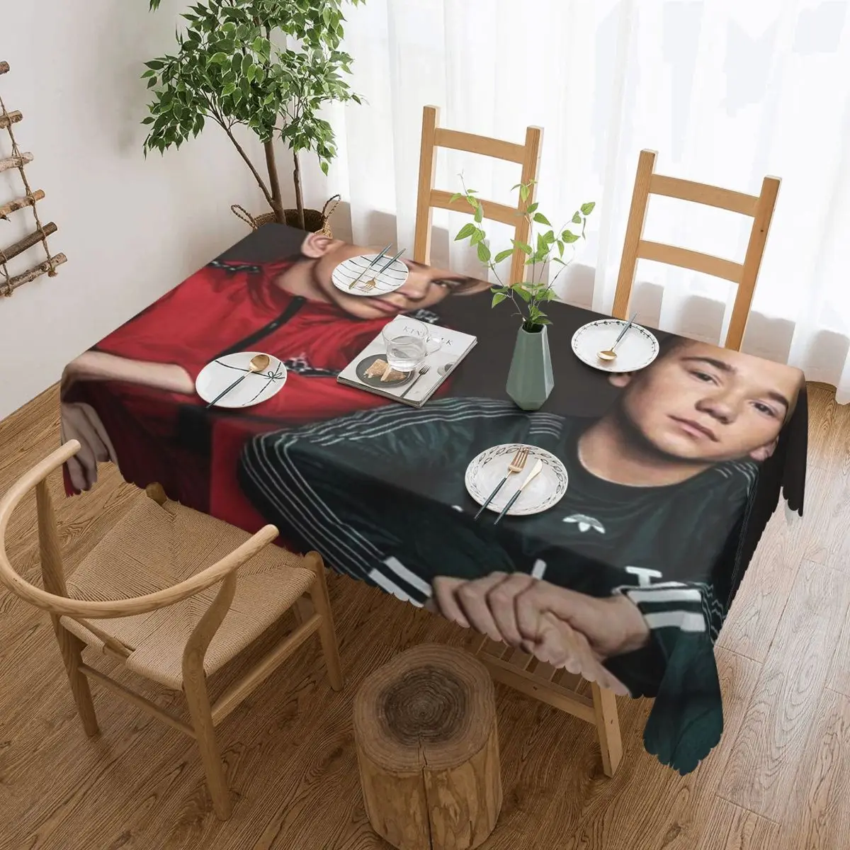 

Marcus And Martinus Sweden Norway Eurovision Rectangular Tablecloth Table Cover for Festival Party Decorations Table Cloth