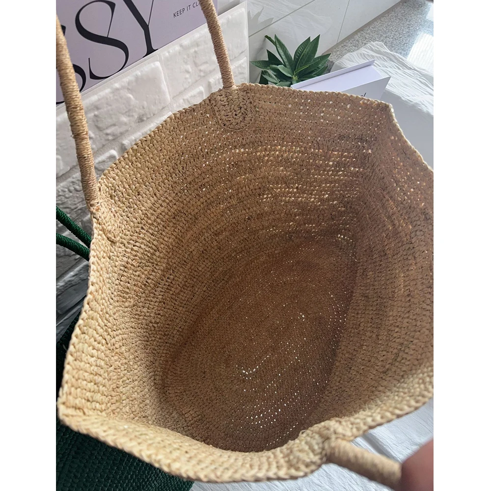 2026 Large Handwoven Rattan Tote Bag for Women Natural Straw Beach Bag Luxury Shoulder Bags Handbag Summer Raffia Shipping Purse