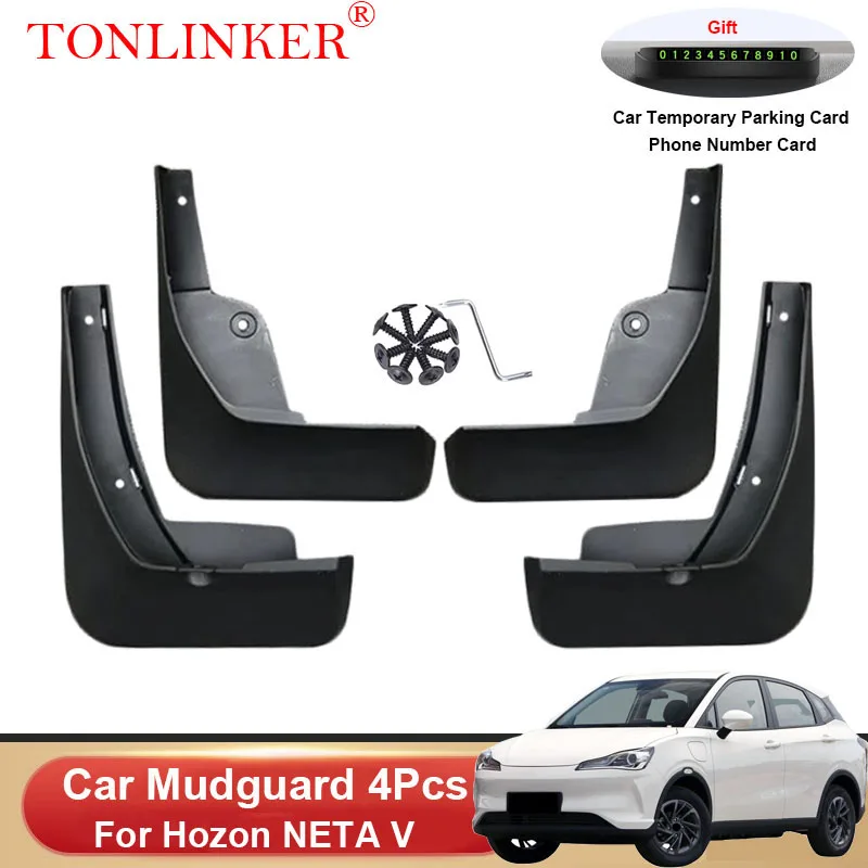 

TONLINKER Car Mudguard For Hozon NETA V 2021 2022 Mud Flaps Mudguards Splash Guards Front Rear Fender Mudflaps Accesories