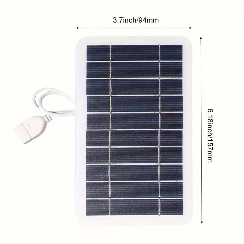 2W Portable Solar USB Charger With 0-0.4A Output For Outdoor Travel Power Banks Phones Flashlights Compact Photovoltaic Panel