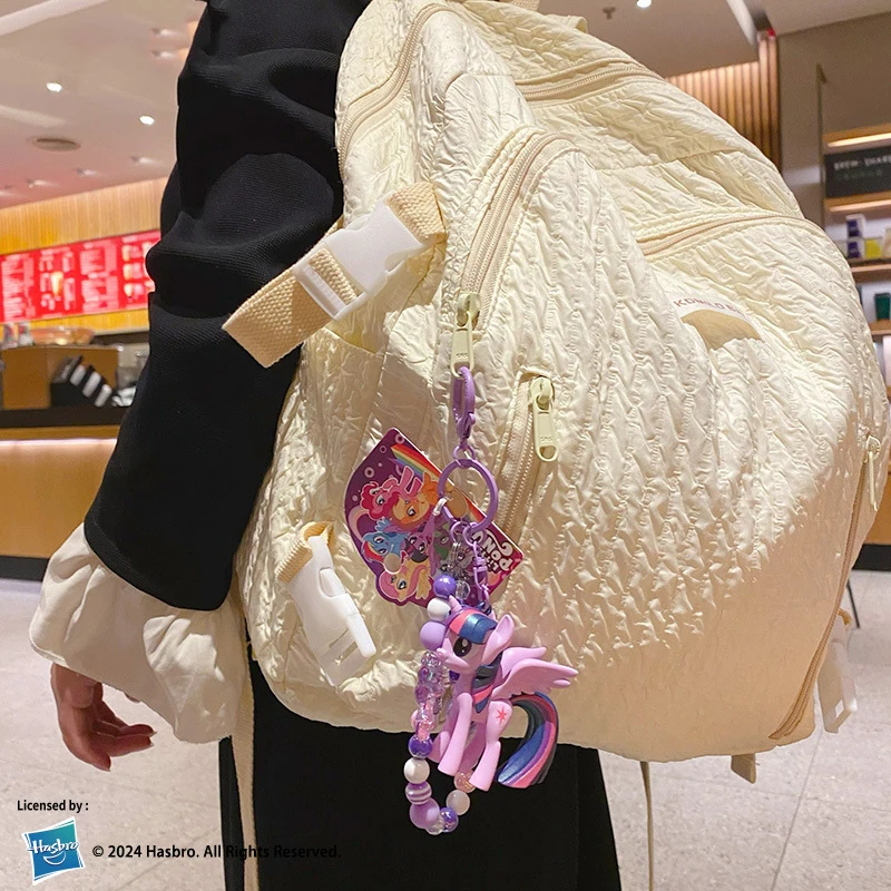 Mignon mon petits chevalets porte-clés licorne figurines voiture porte-clés enfants sac à dos clés anneau femmes pochette perles pendentif cadeau