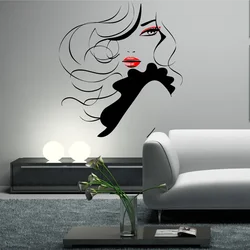 Pin Up Girl Women Modern Hair Salon Wall Sticker Vinyl interior decoration room Beauty Salon Decal removable Mural Transfer F796