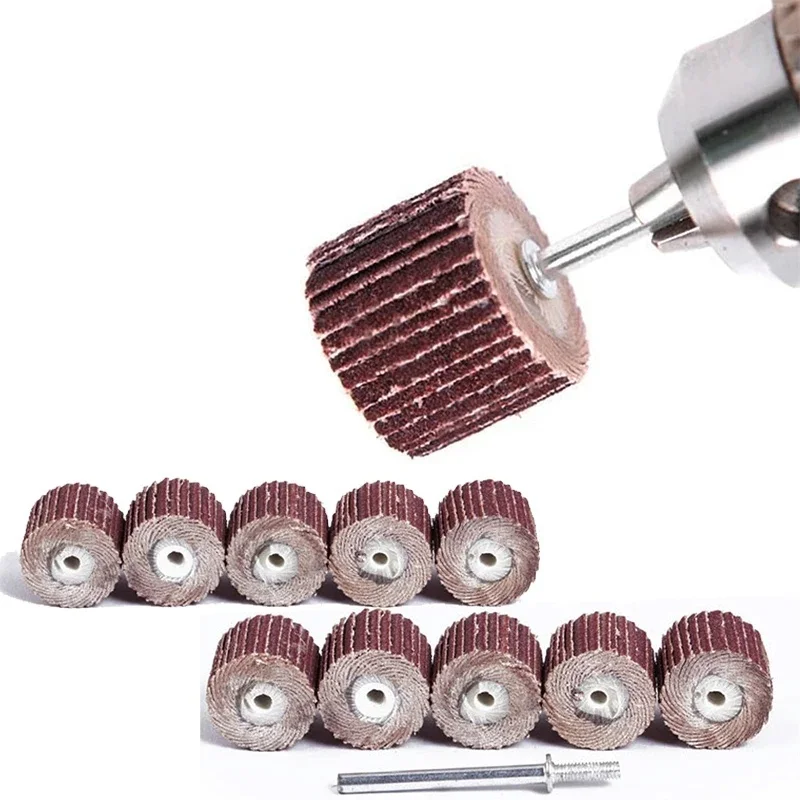 

11PCS Sanding Flap Set with 3mm Shank Grinding Wheel Head Sander Abrasive Tools Sandpaper Rust Removal for Dremel Rotary Tools