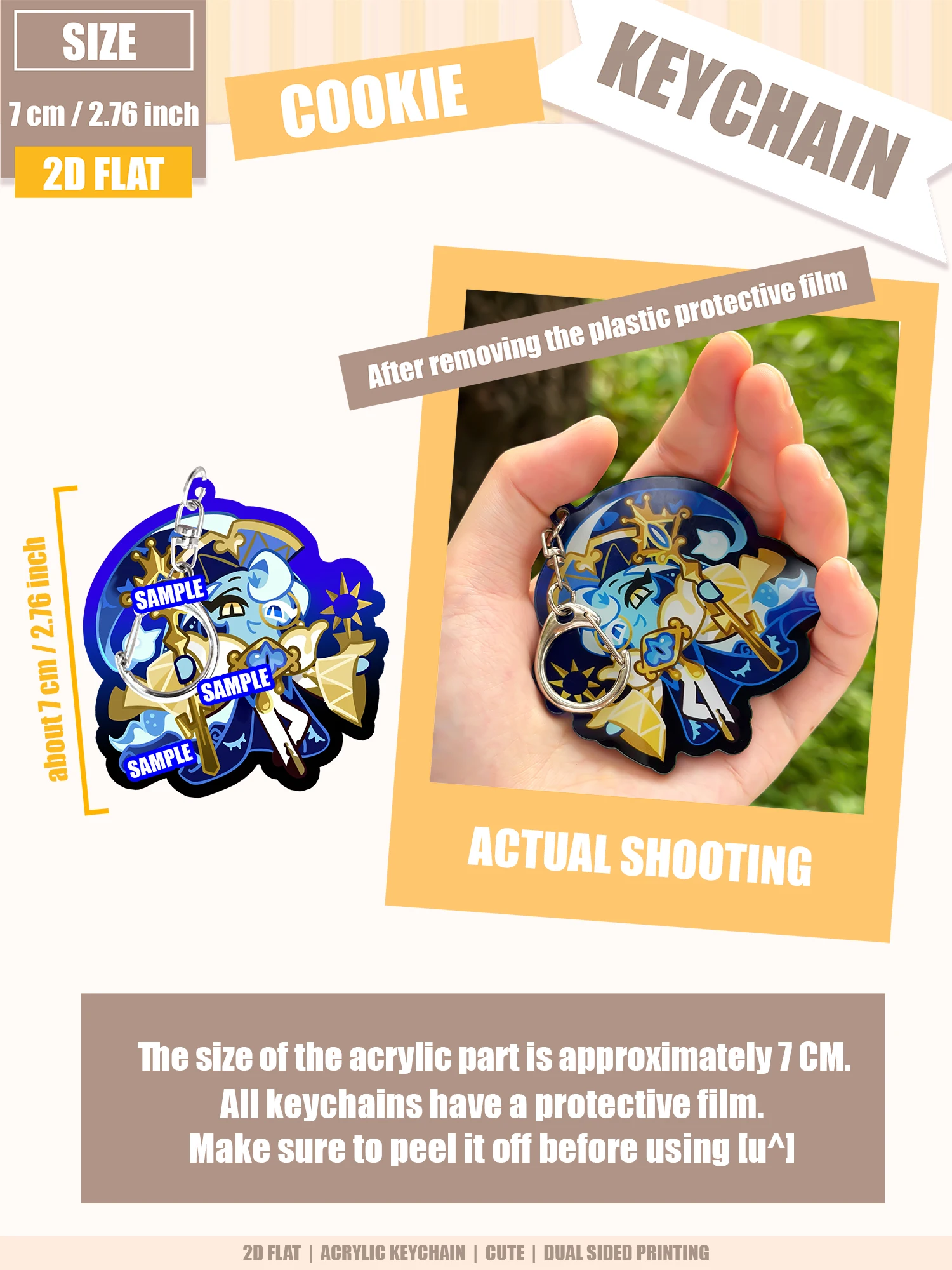 クッキーマンのキーチェーン、クッキーラン、2Dアクリルキーチ - Anime Merchandise For Men のレビューと価格