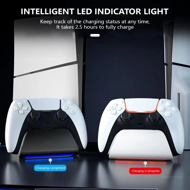 قاعدة شحن سريعة لجهاز P5 Gamepad حامل شحن وحدة تحكم واحدة مع إمكانية الشحن السريع