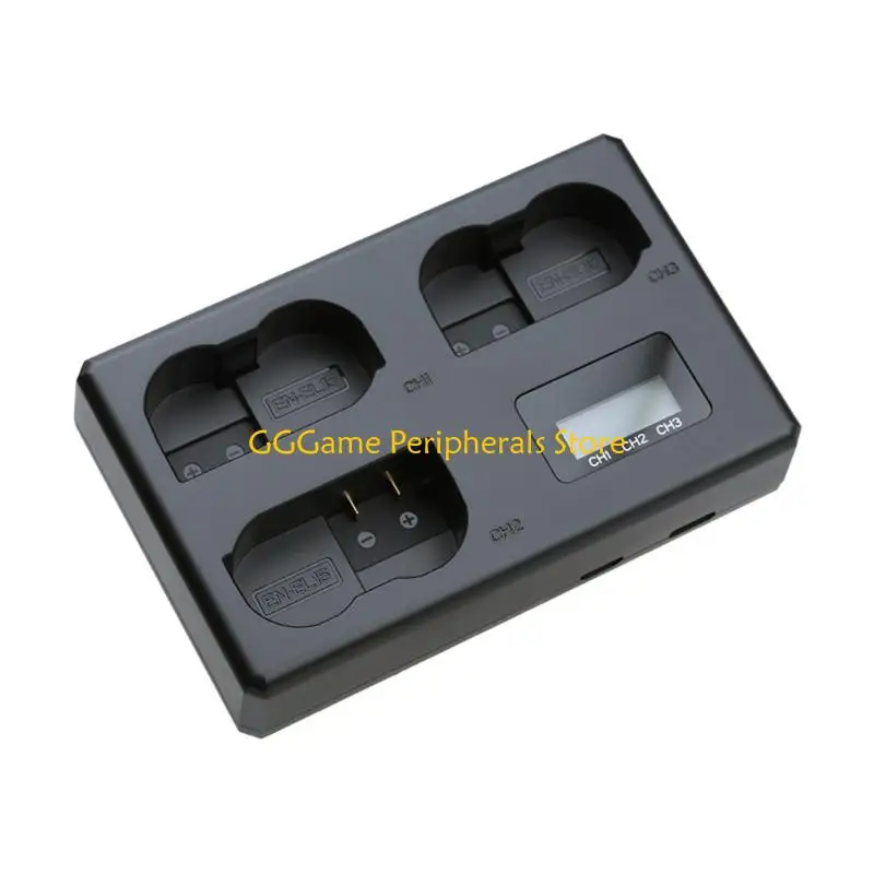 U55B 3 Bay EL15 Battery with LCD Screen, Type C and USB Input Dock for Desk Charging, Travel Use, Camera Battery Swaps and Daily