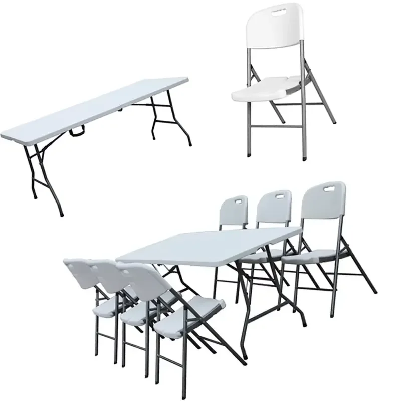 for Heavy Duty 6ft 180cm HDPE Plastic Folding Banquet Table with Steel Frame and Locking Mechanism