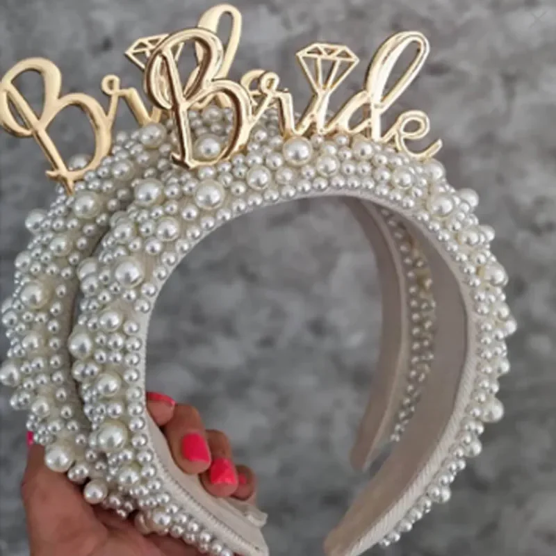 Bachelorette Party Crown Bride To Be Crown Bridal headband bride pearl headband