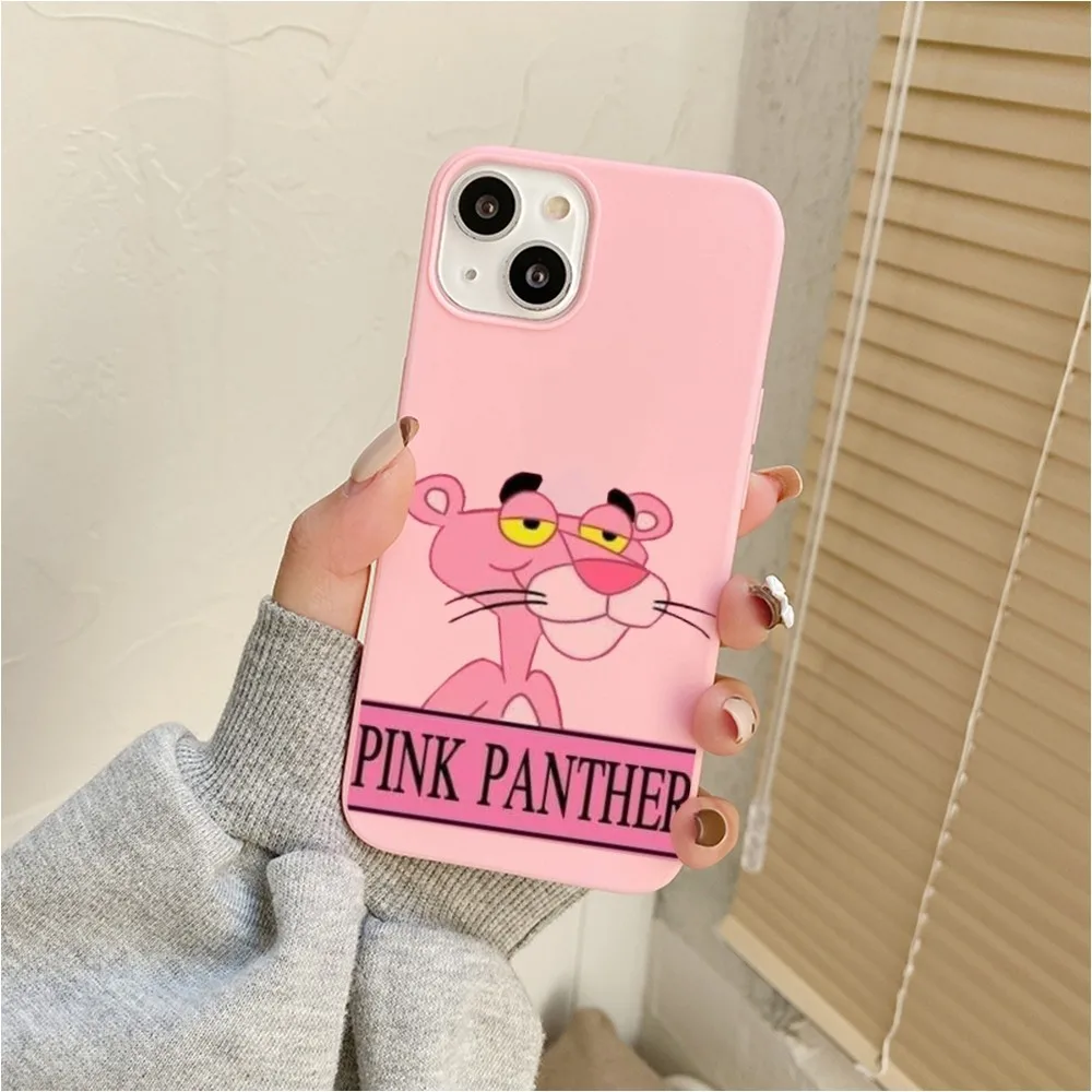 P-pink P-panther-pp Cartoon Phone Case For Iphone 11 13 14 Pro Max X Xr Xs Max Se2020 12mini Pink Cover Case