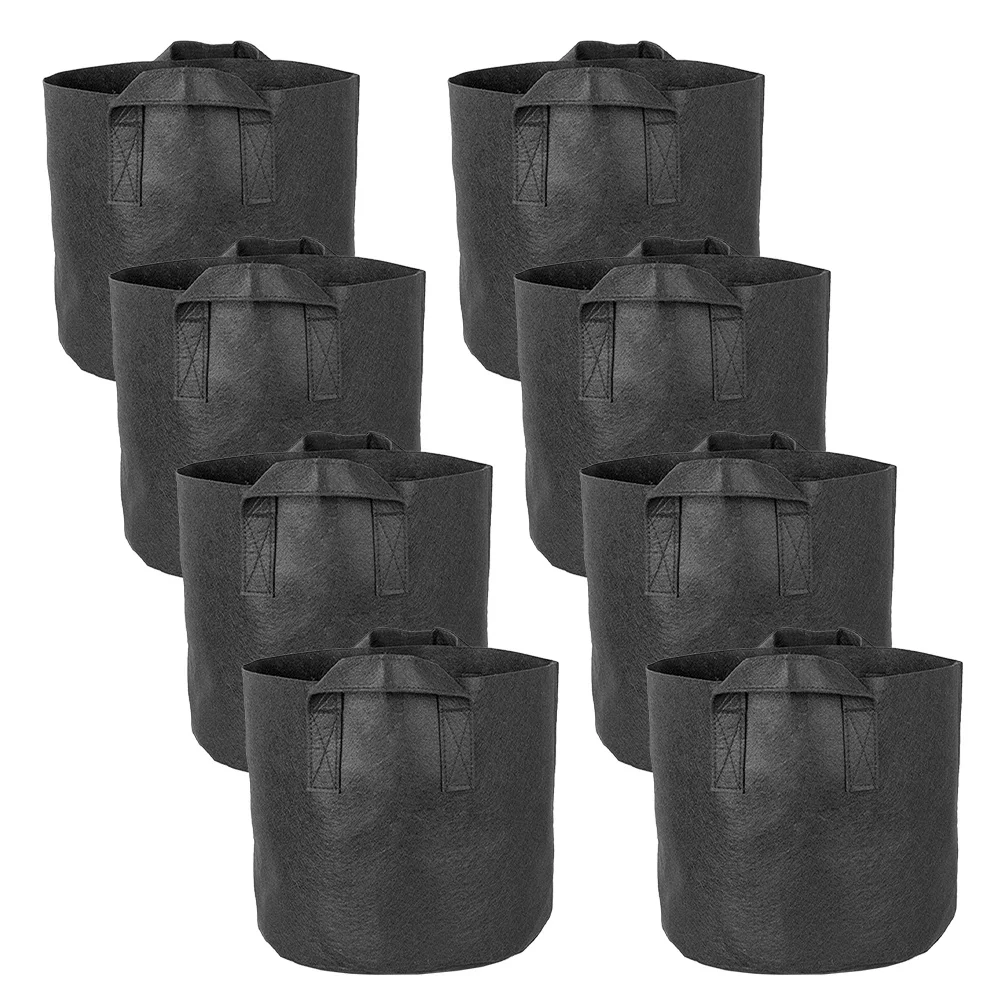 

8pcs 3 Gallon Fabric Grow Bags Thickened Non-Woven Planting Containers For Vegetable Potato Mushroom Plants Breathable Root