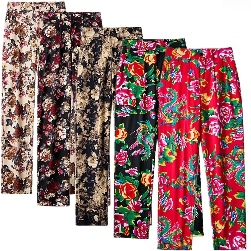 

Мужские костюмные брюки с красным принтом 2026, черные, синие брюки, можно выбрать, всесезонные, подходят для мужских хлопковых брюк, азиатский размер M-5XL.