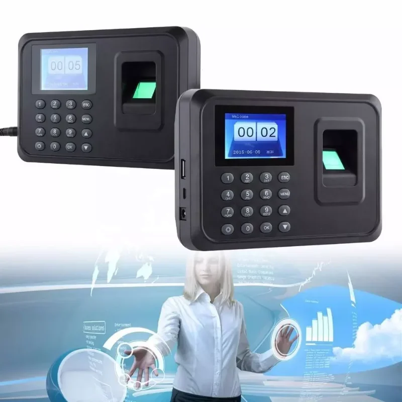 A8 2.8inch Biometric Attendance System USB Fingerprint Reader Time Clock Employee Control Machine Electronic Device Spanish En