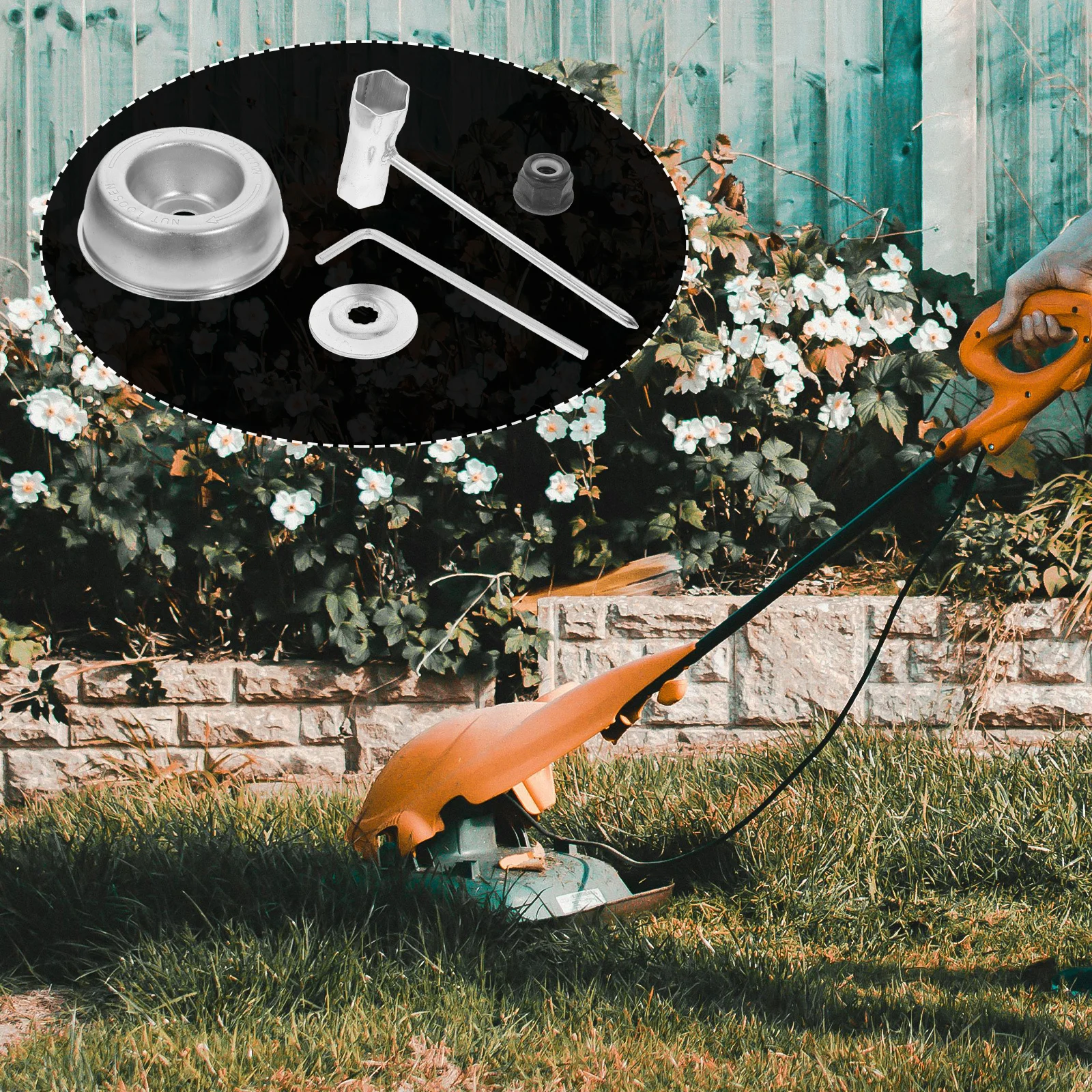 5pcs Universal Trimmer Adapter Kit For Lawnmower Brush Cuttervibration Reduction Easy Spool Replacement Repair Set Protective