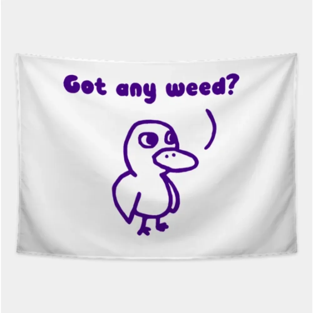 VIKAMA: ¿Tienes hierba? Divertido tapiz de pato con dibujos animados para colgar en la pared, para fiestas, sala de juegos, dormitorio, sala de estar, decoración estética del hogar