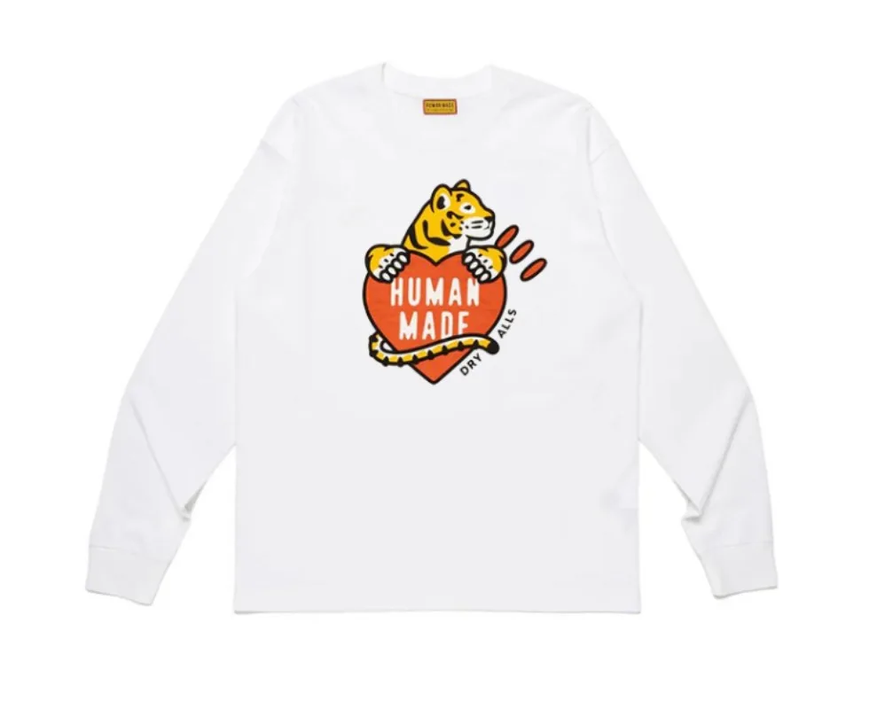 Human Made 2026 Tiger Heart Graphic L/S Tee Relaxed Fit Couple 100% Cotton Streetwear