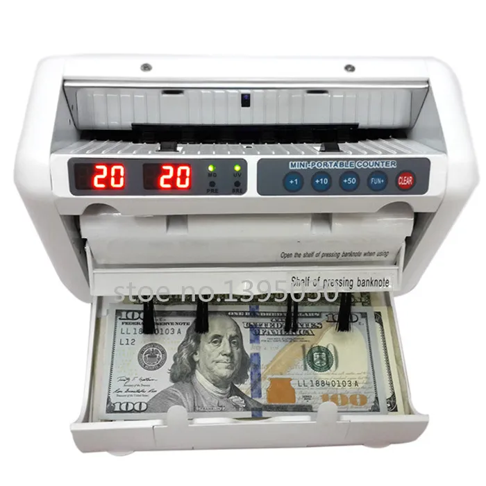 ≥900pcs/min Money Cash Counter Machine 110V/220V Suitable for EURO DOLLAR Multi-Currency Compatible Currency Counter OK1000