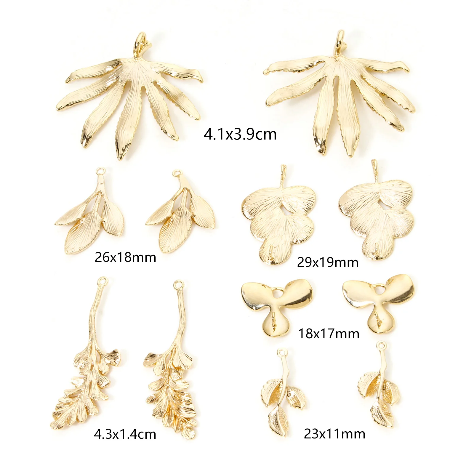 1-5pcs New Brass Charms Gold Color Gingko Leaves Plant Pendants For Women Men DIY Jewelry Making Necklace Earrings Gift Findings