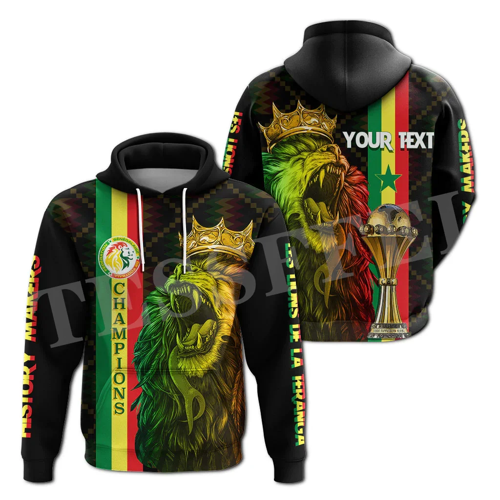 

Newest Africa Country Senegal Lion Tribel Culture Tattoo Retro Tracksuit Harajuku 3DPrint Unisex Casual Funny Jacket Hoodies A1