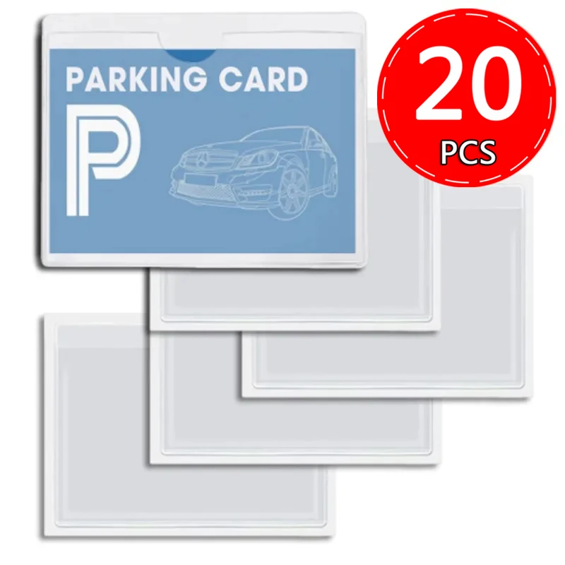 Windshield Card Holder Clip Self Adhesive Windshield Insurance Stickers Car Clears ID Card Bag Case Badge Holder