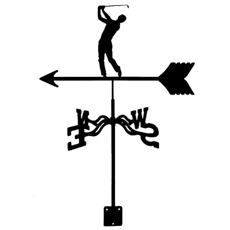 

Weather Vanes Roof Mount Weather-Resistant Wind Vane Golf Design Direction Indicator Metal Spinner Rust-Proof Roof Mount For