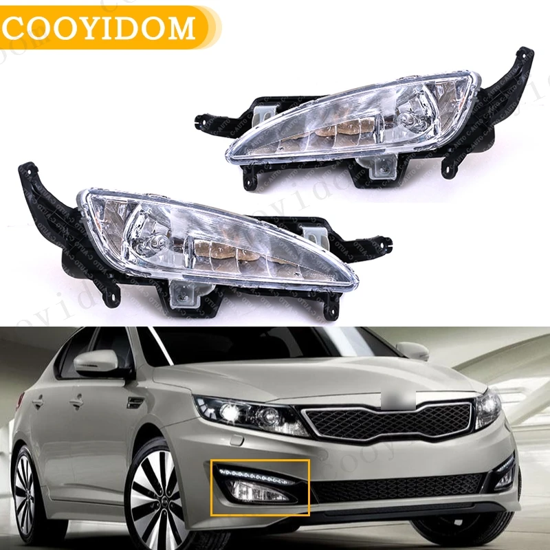 

Car Front bumper Fog light For KIA Optima 2010 2011 2012 2013 Fog lamp Driver light DRL92201-4M000 92202-4M000 car-styling