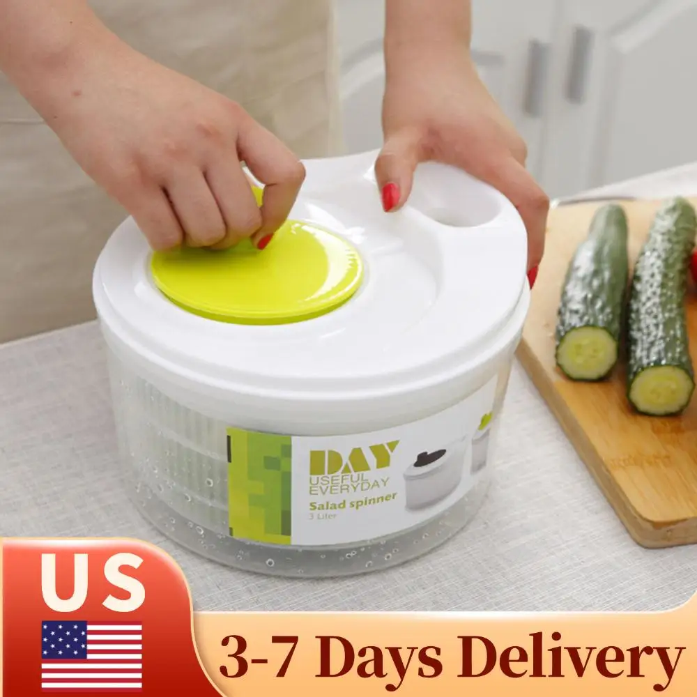 

Большая сушилка для салата и овощей с миской и дуршлагом, с функцией быстрой сушки для мытья, очистки и сушки зелени и овощей