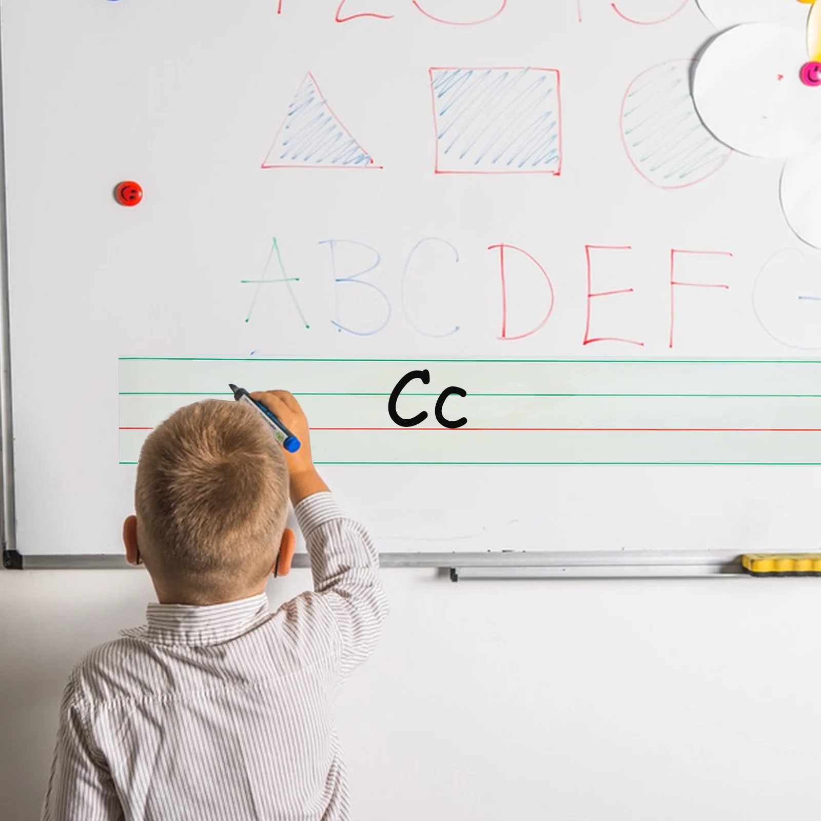 

Magnetic Whiteboard Stickers Red Three Grid Dry Erase Reusable Kids Math Preschool Classroom Home Office Fridge